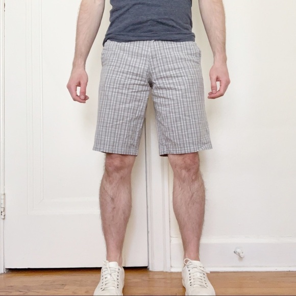 Original Penguin Men’s Cotton Check Short Gray Size 30 - Picture 1 of 9